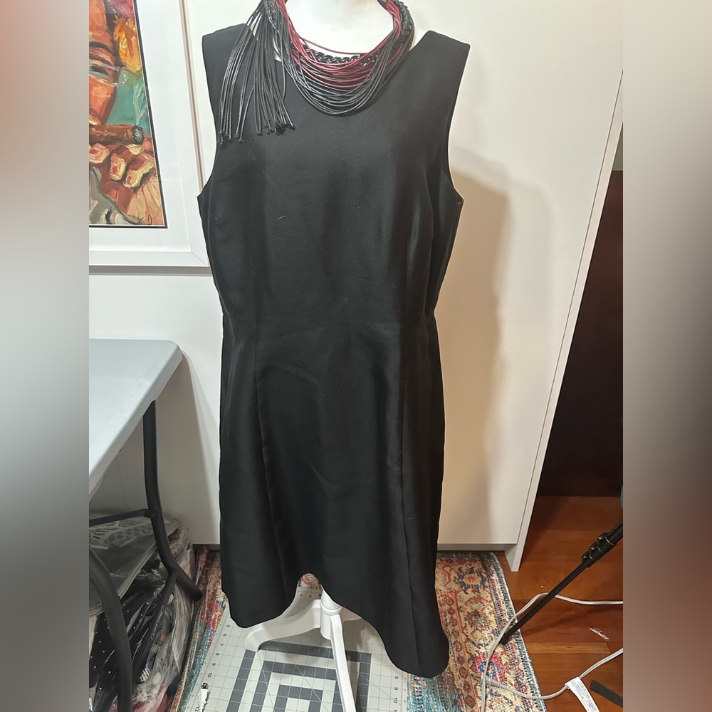 Talbot's Black Silk Sleeveless A Line Pleated Dress Sz 16P
